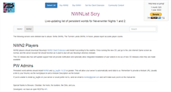 Desktop Screenshot of nwnlist.com